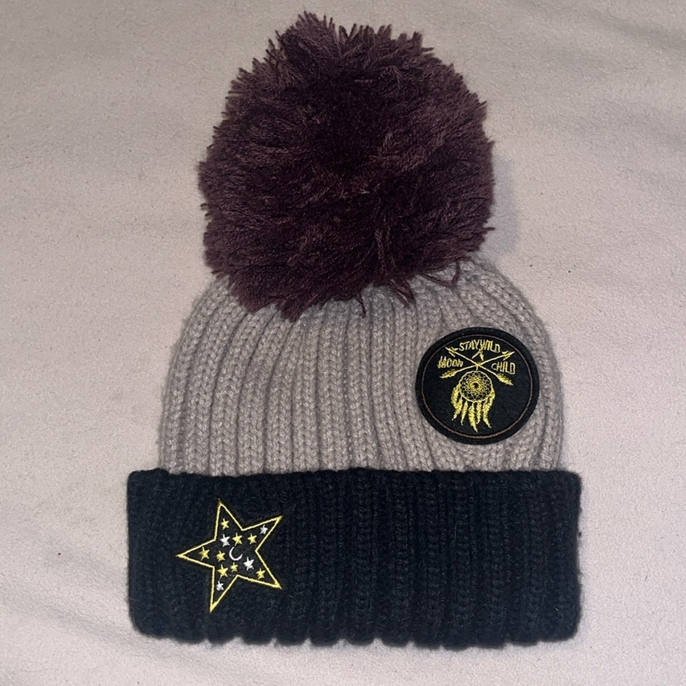 Purple & Navy Blue Winter Hat Free People